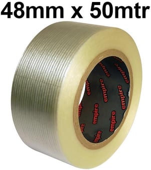 picture of Reinforced Monoweave Filament Tape - 48mm x 50mtr - Mono Directional Strength - [EM-115048X50]