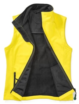 picture of Result Core Men's Printable Softshell Bodywarmer with Recycled Fleece Inner - Yellow/Black - BT-R232M-YEWBLK