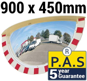 picture of TRAFFIC MIRROR - P.A.S - 900 X 450mm - To View 3 Directions - 5 Year Guarantee - [VL-9195]