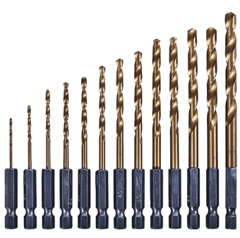 picture of Amtech 6.25mm Titanium Coated High Speed Steel Drill Bit Set - 13 Piece - [DK-F1120]