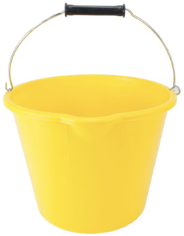 picture of Heavy Duty 3 Gallon Yellow Builders Bucket - With Wire Handle - [PD-THW58-Y]