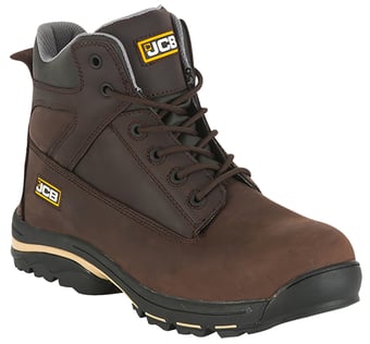 picture of JCB Workwear Workmax Mid-Ankle Safety Boots S1P SRA - Brown - BE-WORKMAXDB+ - (DISC-R)