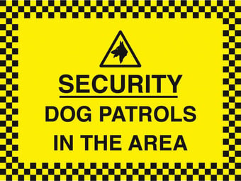 picture of Security Dog Patrols in the Area Sign - 400 x 300Hmm - Rigid Plastic - [AS-SEC12-RP]