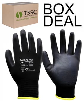 picture of Supreme TTF 100B PU Coated Dexterity Black Gloves - Box Deal 120 Pairs - IH-HT100BB