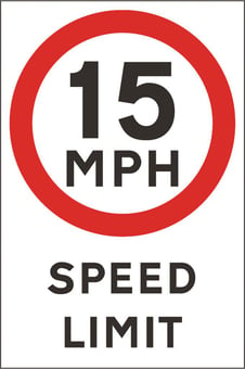 picture of Non Reflective Traffic Signs - 15 mph Speed Limit - 400 x 600Hmm - Rigid Plastic [AS-GE50B-RP]