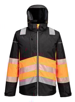 picture of Portwest PW364 - PW3 Hi-Vis Class 1 Winter Jacket - Orange/Black - PW-PW364OBR