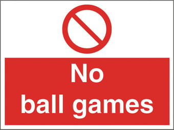 Picture of No Ball Games Sign - 600 X 450Hmm - Duralite GRP - [AS-TUF02-DG]