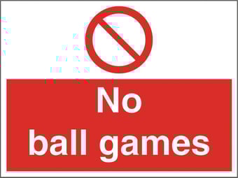 Picture of No Ball Games Sign - 600 X 450Hmm - Duralite GRP - [AS-TUF02-DG]