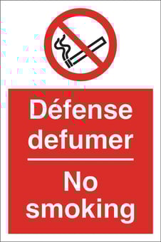 picture of French No Smoking Sign LARGE - 400 X 600Hmm - Rigid Plastic - [AS-PR32-RP]