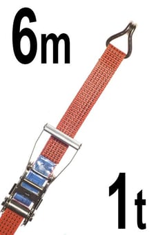 Picture of LashKing - 25mm Ratchet Lashing Assemblies ( 6m ) With Claw Hooks - Heavy Duty Strap - 500 daN, 1000 daN, 1t - [GT-RLO1T6]