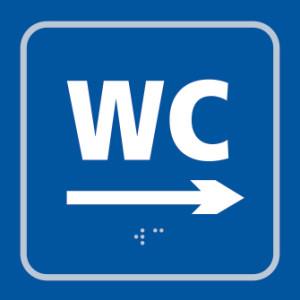 picture of WC arrow right – Taktyle (150 x 150mm) - SCXO-CI-TK2041WHBL