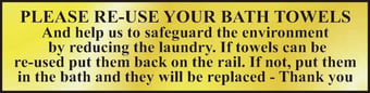 Picture of Spectrum Please Re-use Your Bath Towels - POL 200 x 50mm - [SCXO-CI-6043]