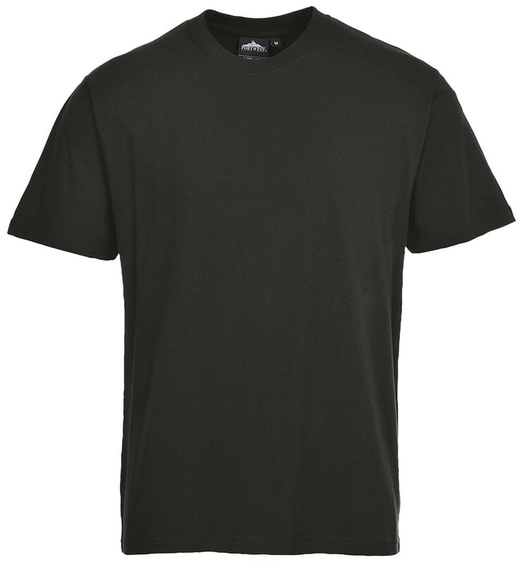 picture of Portwest - Turin Cotton T-Shirt - Black - PW-B195BKR