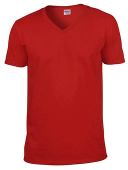 picture of Gildan Softstyle Adult V-Neck T-Shirt - Red - BT-64V00-RED