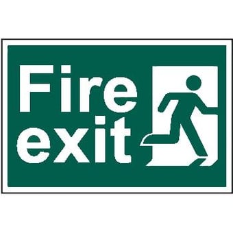 picture of Fire Exit Sign - Running Man Right - 400 x 200Hmm LARGE - Rigid Plastic - [AS-SA28-RP]