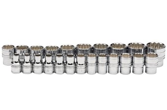 picture of Draper - Sq. Dr. Loose Metric Polished Chrome Socket - 23 Pieces - [DO-34561]
