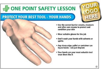 Picture of Protect Your Best Tool - Your Hands Poster - WITH YOUR LOGO - 600 x 400Hmm - Encapsulated - [AS-OPS5]