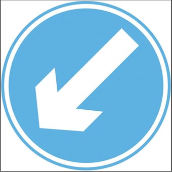 Picture of Temporary Traffic Signs - Left Diagonal Arrow - Class 2 Ref BS873 - 600 x 600Hmm - Reflective - 1mm Aluminium - [AS-ZT15-ALU]