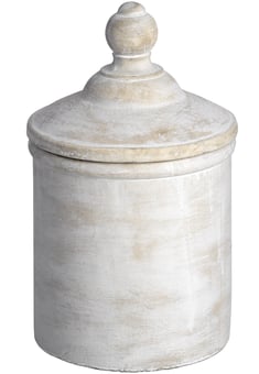 picture of Hill Interiors Large Antique White Cannister - [PRMH-HI-18002]