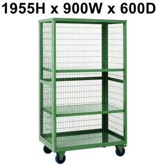 picture of QMP Boxwell Trolley Without Doors - Green - Steel - 1955H x 900W x 600D - [QM-XW199060MGXX] - (LP)