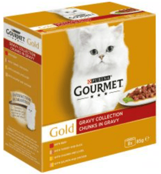 picture of Gourmet Gold Chunks in Gravy Collection Wet Cat Food 85g - Pack of 8 - [BSP-664586]