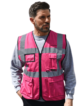 picture of Korntex Magenta Pink Hi Vis Executive Multifunction Vest - AP-KXEXECMA