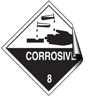 picture of Hazchem & Transport Labels - Corrosive - 100 X 100Hmm - Self Adhesive Vinyl - [AS-DA33-SAV]