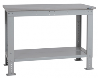 picture of BiGDUG Heavy Duty Workbench - 877h x 1215w x 600d mm - Full Depth Shelf - Laminate Worktop - [BDU-HDWBF126SL]