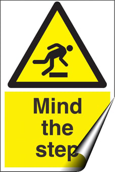 picture of Mind the Step Sign LARGE - 400 x 600Hmm - Self Adhesive Vinyl - [AS-WA42-SAV]