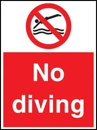 Picture of No Diving Sign - [AS-WH2]