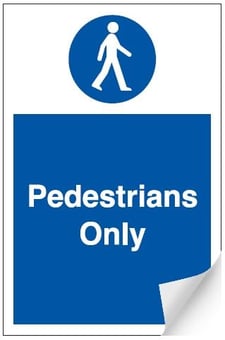 Picture of Pedestrians Only Sign - 200 x 300Hmm - Self Adhesive Vinyl - [AS-EC47-SAV]