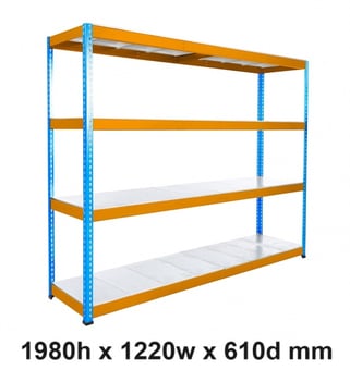 picture of BiGDUG BiG400 Racking 4 Levels - Steel Shelves - 1980h x 1220w x 610d mm - [BDU-B41912064BOS]
