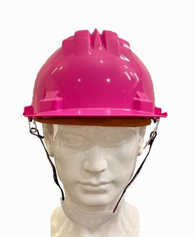 picture of Climax 5-RS Unvented Pink Safety Helmet - Chinstrap with Chin Rest - [IH-MOD5-RS-PINK-BC]