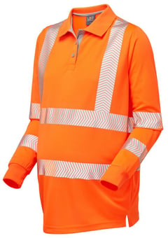 Picture of Yarnacott - Hi Vis Orange Coolviz Ultra Ladies Maternity Sleeved Polo Shirt - LE-PM08-O
