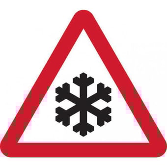 Picture of 750mm Tri. Dibond 'Snow and Ice' Road Sign - With Channel - [CI-14905]