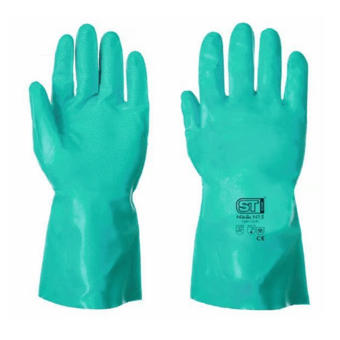 Picture of Supertouch Nitrile N15 Extra Tough Flock Lined Chemical Protection Green Gloves - ST-12331 - (NICE)
