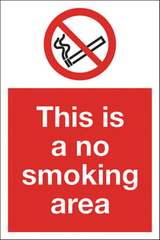 Picture of No Smoking Area Sign MEDIUM - 200 x 300Hmm - Rigid Plastic - [AS-PR15-RP]
