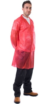 Picture of Supertouch Red Non-woven Coats With Poppers - [ST-17121-5]