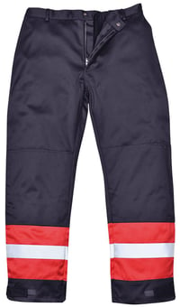 Picture of Portwest - Navy Blue Flame Retardant Anti-Static Two-Tone Trousers - Regular - PW-FR56NAR