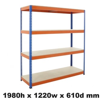picture of BiGDUG BiG400 Racking 4 Levels - Chipboard Shelves - 1980h x 1220w x 610d mm - [BDU-B41912064BO] - (LP)