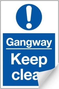 Picture of Gangway Keep Clear Sign LARGE - 400 x 600Hmm - Self Adhesive Vinyl - [AS-MA12-SAV]