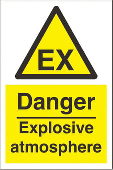 Picture of Danger Explosive Atmosphere Sign - 200 x 300Hmm - Rigid Plastic - [AS-WA226-RP]