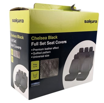 picture of Sakura Chelsea Black Full Set Seat Covers - [SAX-SS5436]