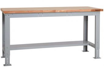 picture of BiGDUG Heavy Duty Workbench - 877h x 1715w x 600d mm - Half Depth Shelf - Wooden Worktop - [BDU-HDWBH176W]