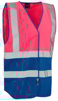 picture of Pilton - Dual Colour Reflective Waistcoat - Pink/Royal Blue - Non EN471 - LE-W05-PK/RO - (DISC-R)