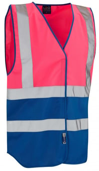 picture of Pilton - Dual Colour Reflective Waistcoat - Pink/Royal Blue - Non EN471 - LE-W05-PK/RO - (DISC-R)