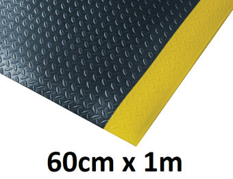 picture of Kumfi Diamond Anti-Fatigue Mat Black/Yellow - 60cm x 1m - [BLD-KD24BY]