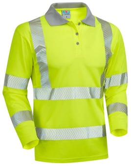 picture of Leo Barricane - Yellow Hi-Vis Coolviz Plus Sleeved Polo Shirt - LE-P08-Y