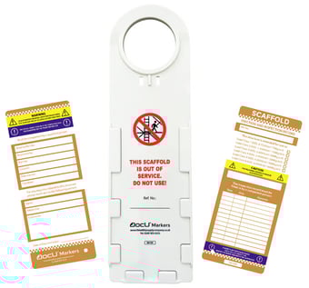 picture of DocU Marker - Scaffolding Tags - 10 Holders 20 Inserts and Permanent Marker Pen - [SHU-DM-SCT]
