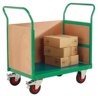 picture of QMP 3 Sided Trucks - Green - Plywood Sides - 830H x 600W x 900D mm - [QM-RTBT3690PGXX] - (LP)